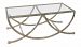 24593 - Uttermost - Marta - 48 Coffee Table Antiqued Silver Leaf Finish with Clear Tempered Glass - Marta