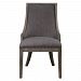 23305 - Uttermost - Aidrian - 39.5 inch Accent Chair Warm Charcoal Gray Linen/Polished Nickel/Gray Wash Finish - Aidrian