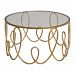 24620 - Uttermost - Brielle - 35 Inch Coffee Table Antique Gold Finish with Clear Tempered Glass - Brielle