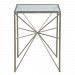 24631 - Uttermost - Silvana - 24.5 inch Side Table Antiqued Silver Leaf Finish with Beveled Tempered Glass - Silvana