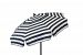 1343 - Parasol Enterprises - Italian - 6' Umbrella with Bar Height Pole Stripe Black/White Finish -