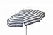 1400 - Parasol Enterprises - Italian - 6' Umbrella with Patio Pole Stripe Steel Grey/White Finish -