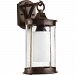 P5615-20 - Progress Lighting - Archives - One Light Medium Outdoor Wall Lantern Antique Bronze Finish with Clear Seeded Glass - Archives