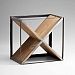 04859 - Cyan lighting - Cube - 16.25 Inch Wine Holder Raw Iron/Natural Wood Finish - Cube