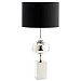 05295 - Cyan lighting - Epic - One Light Small Table Lamp Nickel Finish with Black Linen/Silver Lining Shade - Epic