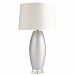 06610 - Cyan lighting - Moonlight - One Light Table Lamp Silver Finish with Clear Crystal Glass with Off-White Silk Shade - Moonlight