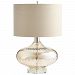 07449 - Cyan lighting - Atlas - One Light Table Lamp Champagne Finish with Clear Crystal Glass with Brown Satin Shade - Atlas