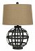BO-2684TB - Cal Lighting - Bonham - One Light Table Lamp Iron Finish with Burlap Fabric Shade - Bonham
