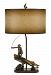 BO-2657TB - Cal Lighting - Lodge - One Light Fly Fishing Fisherman Table Lamp Cast Bronze Finish with Antique Shade - Lodge