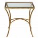 24641 - Uttermost - Alayna - 24 inch End Table Antiqued Gold Leaf Finish with Clear Beveled Tempered Glass - Alayna