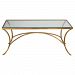 24639 - Uttermost - Alayna - 48.13 inch Coffee Table Antiqued Gold Leaf Finish with Clear Beveled Tempered Glass - Alayna