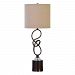29229-1 - Uttermost - Aprilia - One Light Table Lamp Twisted Dark Bronze Finish with Off-White Linen Fabric Shade with Clear Crystal - Aprilia