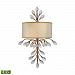 16280/2-LED - Elk Lighting - Asbury - 23 Inch 9.6W 2 LED Wall Sconce Aged Silver Finish with Silver Organza/White Fabric Shade - Asbury