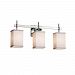 FAB-8413-40-WHTE-NCKL - Justice Design - Textile - 22 Three Light Bath Bar White Brushed NickelSquare Flared - Textile