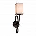 FAB-8911-55-CREM-MBLK-GU24-LED - Justice Design - Textile - 18 One Light Wall Sconce Cream Matte BlackRectangle - Textile