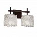 GLA-8412-16-CLRT-DBRZ-GU24 - Justice Design - Veneto Luce - 10.25 Two Light Bath Bar Clear Textured Dark BronzeCylinder with Rippled Rim - Veneto Luce