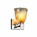 GLA-8421-56-AMBR-MBLK-GU24 - Justice Design - Veneto Luce - 8.75 One Light Wall Sconce Amber Matte BlackTulip with Rippled Rim - Veneto Luce