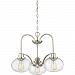 TRG5103BN - Quoizel Lighting - Trilogy DInette Chandelier 3 Light Steel Brushed Nickel Finish with Clear Seedy Glass - Trilogy