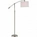 CFT9364BN - Quoizel Lighting - Clift - 1 Light Medium Portable Floor Lamp Brushed Nickel Finish with White Linen Fabric Shade - Clift