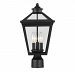 5-147-BK - Savoy House - Ellijay - Three Light Outdoor Post Lantern Black Finish with Clear Glass - Ellijay