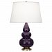 378X - Robert Abbey Lighting - Triple Gourd - One Light Small Table Lamp Pearl Dupioni Fabric Shade - Triple Gourd