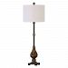29213 - Uttermost - Alatna - One Light Table Lamp Antiqued Golden Bronze/Dark Rustic Bronze Finish with White Linen Fabric Shade - Alatna