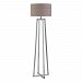 28111 - Uttermost - Keokee - 1 Light Floor Lamp Polished Stainless Steel Finish with Taupe Gray Linen Fabric Shade - Keokee