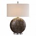 27268-1 - Uttermost - Chalandri - 1 Light Table Lamp Distressed Rust Bronze Glaze/Antique Brass/Crystal Finish with Light Beige Linen Fabric Shade - Chalandri