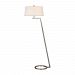28108 - Uttermost - Ordino - 1 Light Modern Floor Lamp Brushed Nickel Finish with White Linen Fabric Shade - Ordino