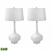 242/S2-LED - Lamp Works - Del Mar - 32 9.5W 1 LED Table Lamp (Set of 2) White Finish with Hardback Linen Shade - Del Mar