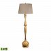 801-LED - Lamp Works - 65 9.5W 1 LED Floor Lamp Distressed Acacia Wood Finish with Hardback Taupe Fabric Shade -