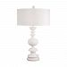 550 - Lamp Works - Colwyn Crescent - One Light Table Lamp Glossy White Finish with Hardback White Fabric Shade -