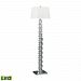 759-LED - Lamp Works - Cubist - 59 9.5W 1 LED Floor Lamp Clear Crystal Finish with Hardback White Fabric Shade - Cubist