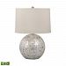 810-LED - Lamp Works - Mother of Pearl - 26 9.5W 1 LED Table Lamp Mother of Pearl Finish with Hardback Cream Fabric Shade - Mother of Pearl