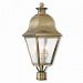 2556-01 - Livex Lighting - Amwell - Three Light Outdoor Post-Top Lantern Antique Brass Finish with Seeded Glass - Amwell