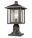 554PHM-554PM-ORB - Z-Lite - Aspen - 16.5 Inch One Light Outdoor Post Mount Oil Rubbed Bronze Finish with Clear Seedy Glass - Aspen