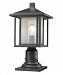 554PHM-533PM-BK - Z-Lite - Aspen - 16.5 Inch One Light Outdoor Post Mount Black Finish with Clear Seedy Glass - Aspen