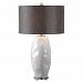 27519-1 - Uttermost - Assana - One Light Table Lamp Gloss White/Brushed Nickel/Crystal Finish with Metallic Bronze Linen Fabric Shade - Assana