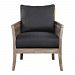 23366 - Uttermost - Encore - 33 inch Armchair Washed/Hand Rubbed Sandstone/Lush Dark Gray Fabric Finish - Encore