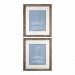 41571 - Uttermost - Yacht Sketches - 44.63 Decorative Wall Art (Set of 2) Distressed Hand Rubbed Sandal Wood/Natural Linen Finish - Yacht Sketches