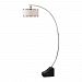 28123-1 - Uttermost - Kelcher - One Light Arc Floor Lamp Brushed Nickel/Burnished Stain Finish with White Linen Fabric Shade - Kelcher