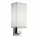 10438NCHLED - Kichler Lighting - 14.25 15W 1 LED Wall Sconce Brushed Nickel/Chrome Finish with White Acrylic Glass with White Linen Shade -