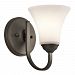 45504OZL16 - Kichler Lighting - Keiran - 8.5 9W 1 LED Wall Sconce Olde Bronze Finish with Satin Etched White Glass - Keiran