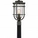 BRD9010MB - Quoizel Lighting - Boardwalk - 150W 1 Light Outdoor Large Post Lantern Mottled Black Finish with Clear Seedy Glass - Boardwalk