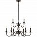 CRY5009PN - Quoizel Lighting - Ceremony - 9 Light 2-Tier Large Chandelier Palladian Bronze Finish with Clear Crystal - Ceremony