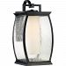 TRE8409K - Quoizel Lighting - Terrace - 150W One Light Outdoor Large Wall Lantern Mystic Black Finish with White Opal Etched/Clear Seedy Glass - Terrace