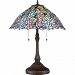 TF2803TRS - Quoizel Lighting - Blue Trellis - Two Light Small Table Lamp Russet Finish with Tiffany Glass - Blue Trellis