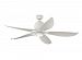 5LLR56RZWD - Monte Carlo Fans - Lily - 56 Ceiling Fan with Light Kit and DC Motor Rubberized White Finish with Clear Frosted Glass - Lily