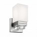 VS20601SN - Feiss - Maddison - One Light Wall Sconce 75 Watt A19 Medium Base Satin Nickel Finish with Opal Etched Glass with Clear Crystal - Maddison