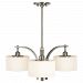 F2403/3BS - Feiss - Sunset Drive - Three Light Chandelier Brushed Steel Finish with White Opal Etched Glass - Sunset Drive